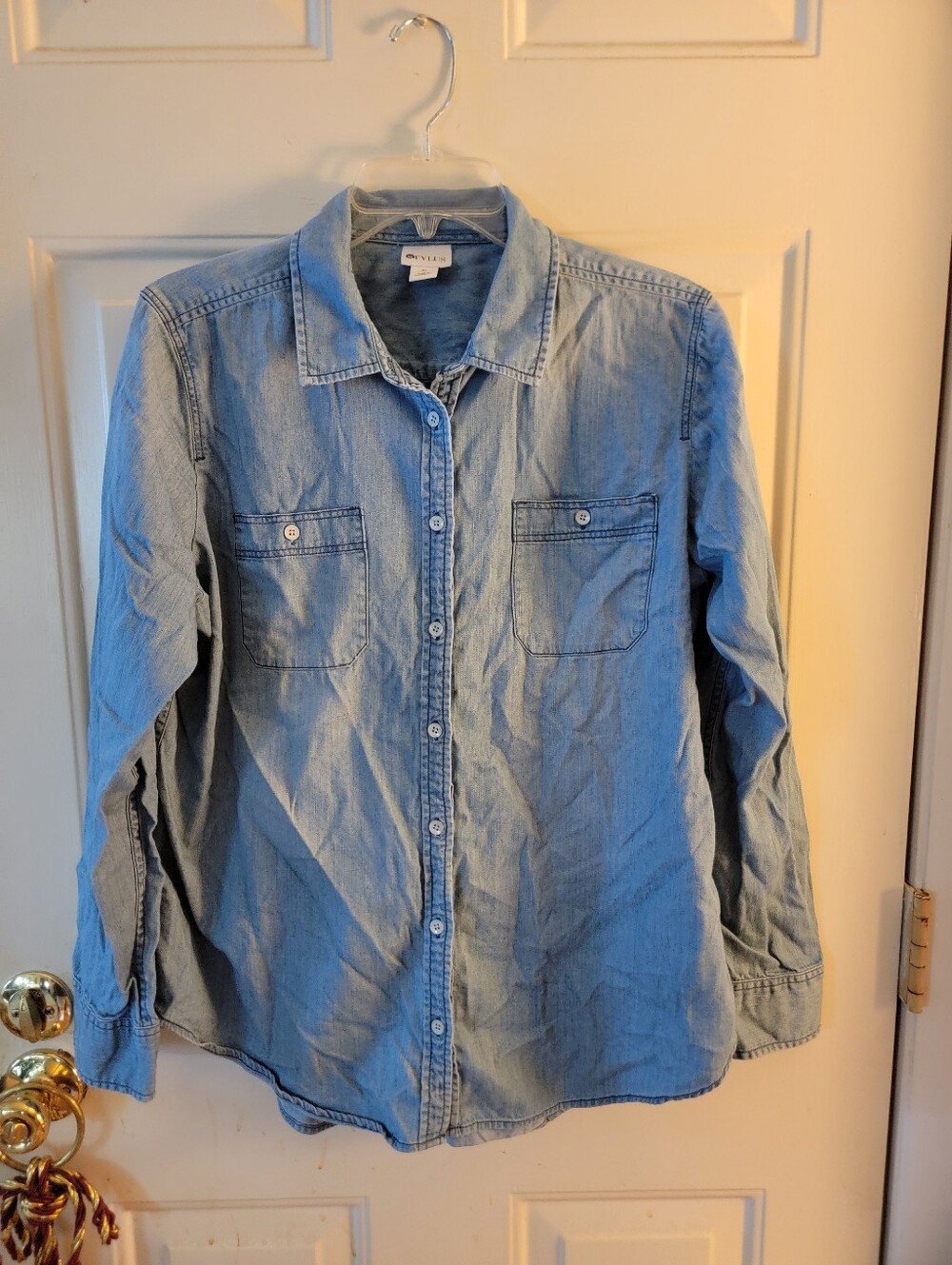 Stylus Denim Button-Down Shirt - Light Blue